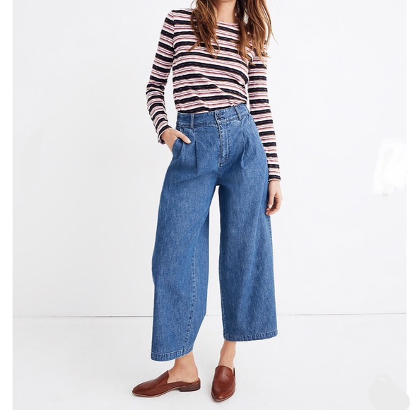Madewell Denim - Madewell Pleated Wide-Leg Jeans sz 8